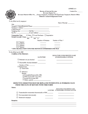 Sworn Declaration Bir Annex A1  Form