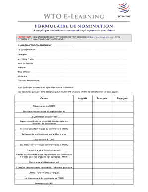 E Learning Short Videos Main Features to the WTO YouTube  Form