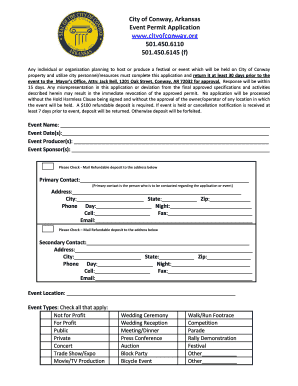 Conway Ar Event Permit Form