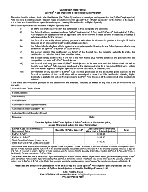 Bioridge Pharma Epipens for Schools  Form