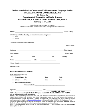 Goa Blank Birth Certificate  Form