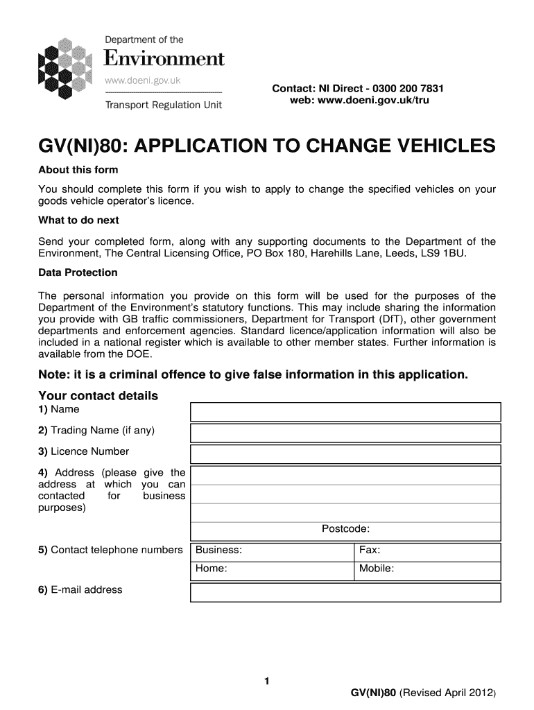  Gv80 Form 2012-2024