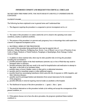 Cervical Cerclage Consent  Form