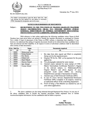 Bio Data Form Fpsc