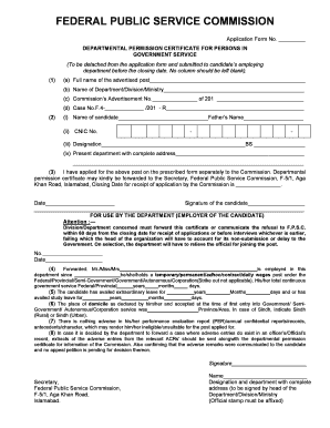 Fpsc Noc Form