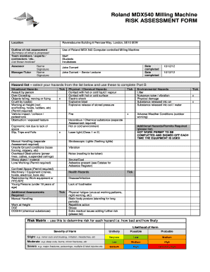 Machine Assessment Form