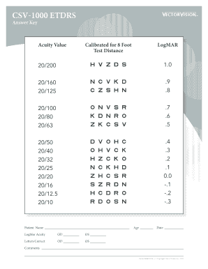 CSV 1000 ETDRS Recording Form PDF Good Lite Company
