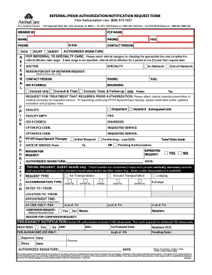 Aloha Care Prior Auth Form