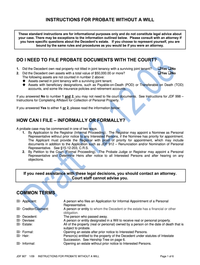 Form 907 Probate