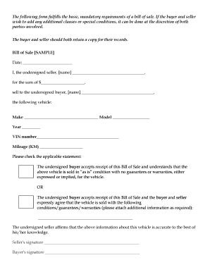 Mpi Bill of Sale  Form