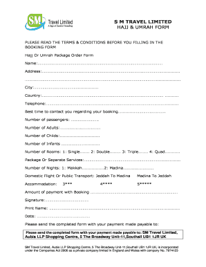 Umrah Ticket Farmat  Form