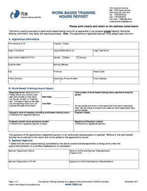  Ita Work Based Training Hours Report 2011