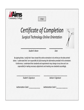 Generic Orientation  Form