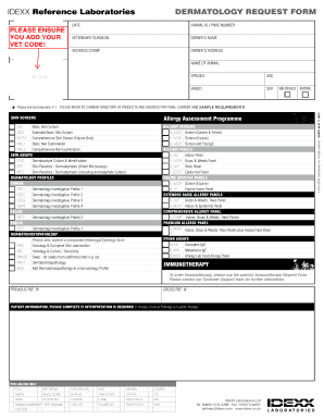 Idexx Immunotherapy  Form