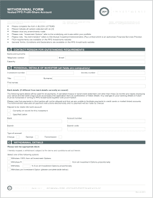 Pps Profit Share Withdrawal Form