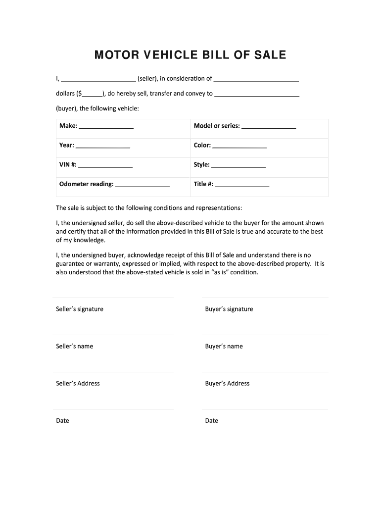 Colorado Trailer Bill of Sale  Form