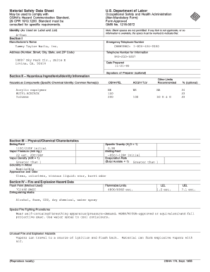 Tammy Taylor Nail Lacquer Msds  Form