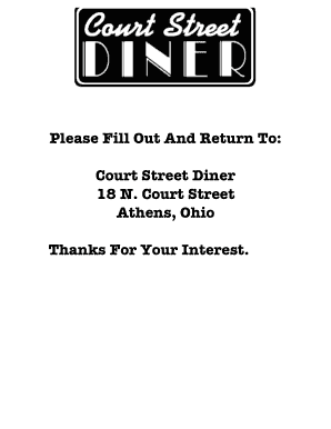 CourtStreetDinerfilesDiner Application PDF Court Street Diner  Form