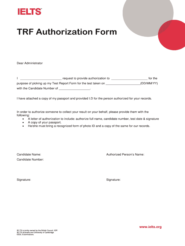Idp Authorization Form