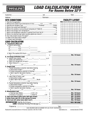 Load Calculation Form