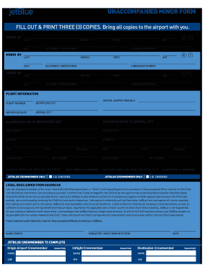 Jetblue Unaccompanied Minor Form