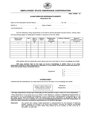 Esic Form 15 Filled Sample