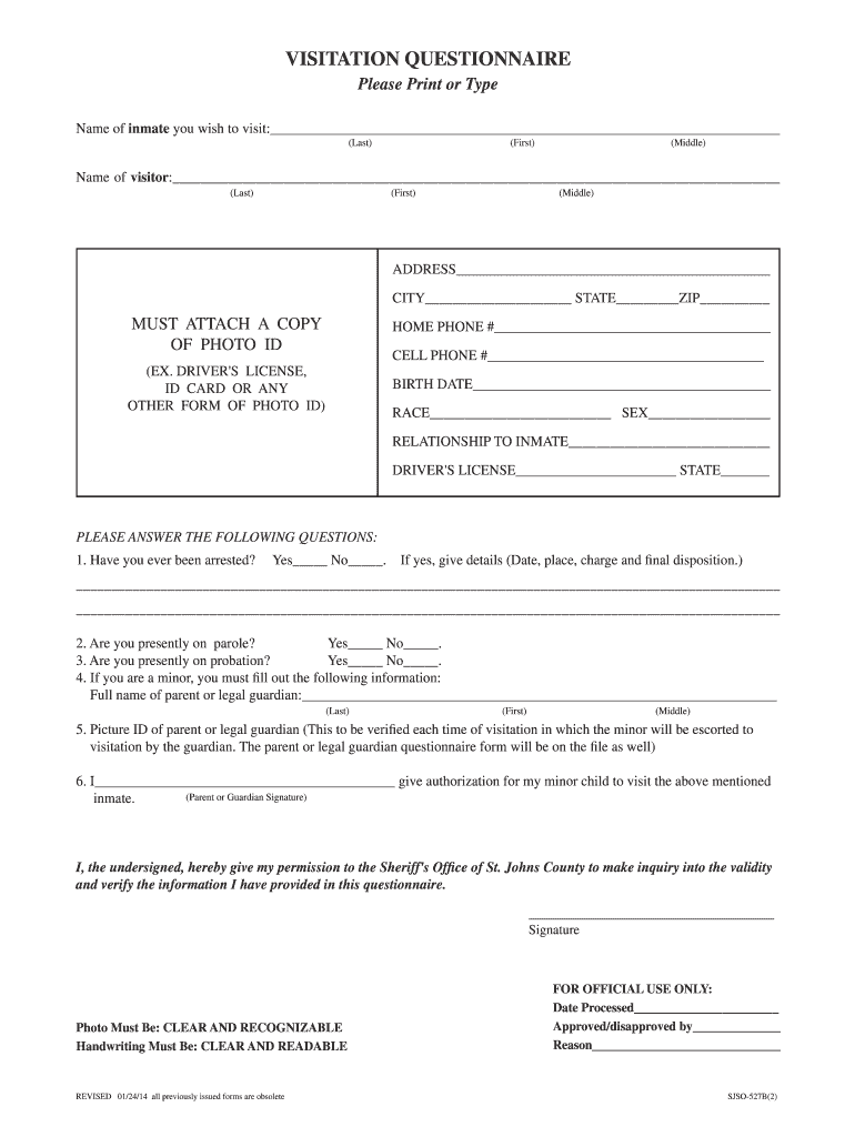  St Johns County Jail Form 2014