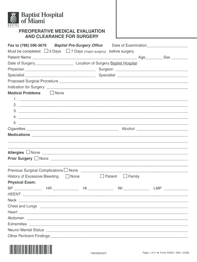Printable Cardiac Clearance Form Printable Forms Free Online