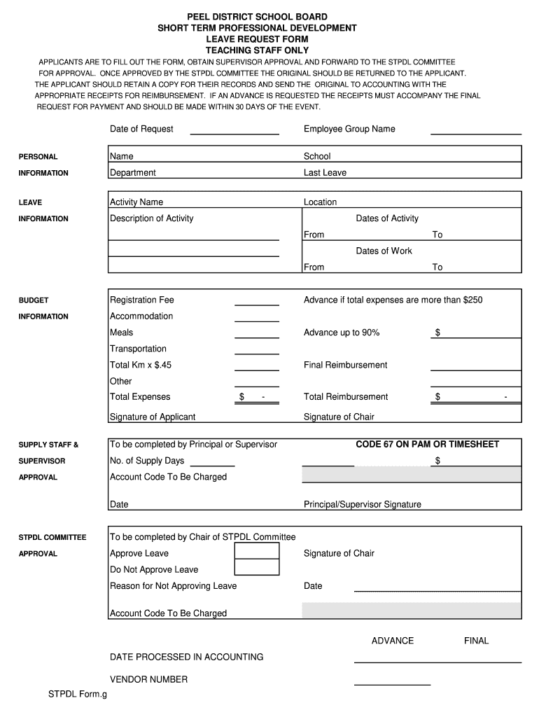 Stpdl  Form