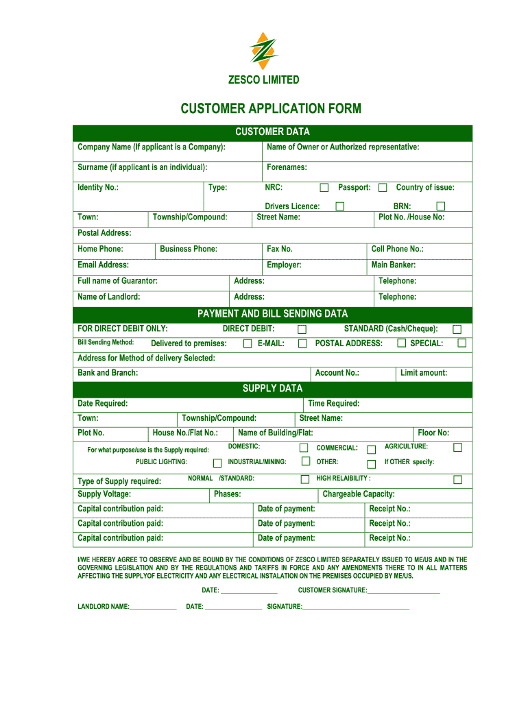 Zesco Application Form