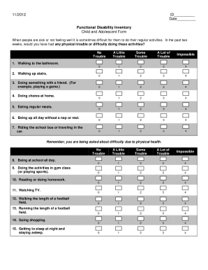 Functional Disability Inventory PDF  Form