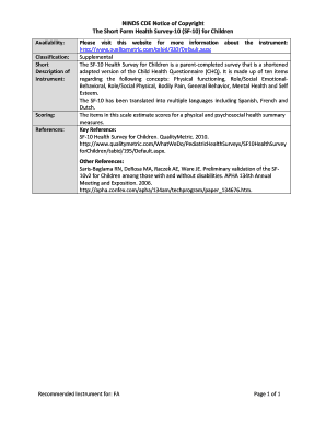 Sf 10 Health Survey Form
