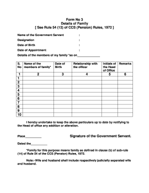 Family Details  Form