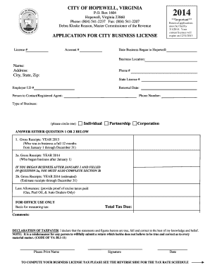 Hampton Va Business License  Form