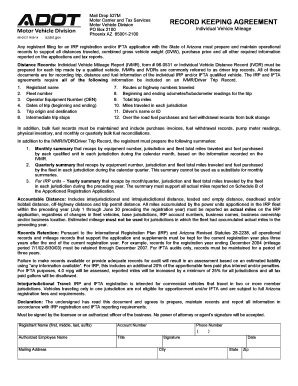 Record Keeping Agreement Azdot  Form