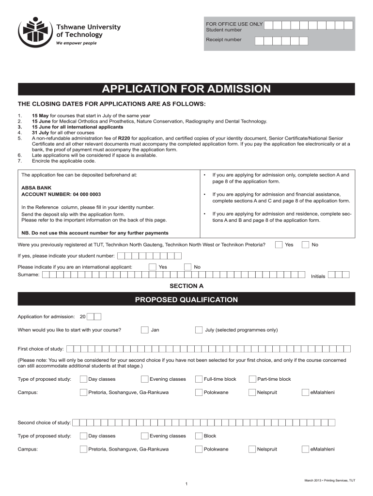 Get and Sign Tut Late Application 2013-2022 Form