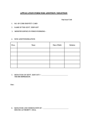 Cghs Addition Form