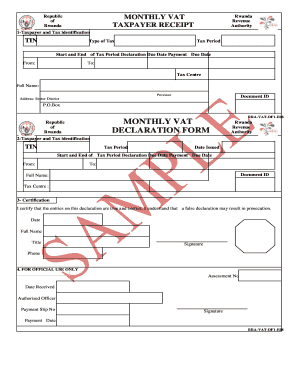 Rra Declaration Form