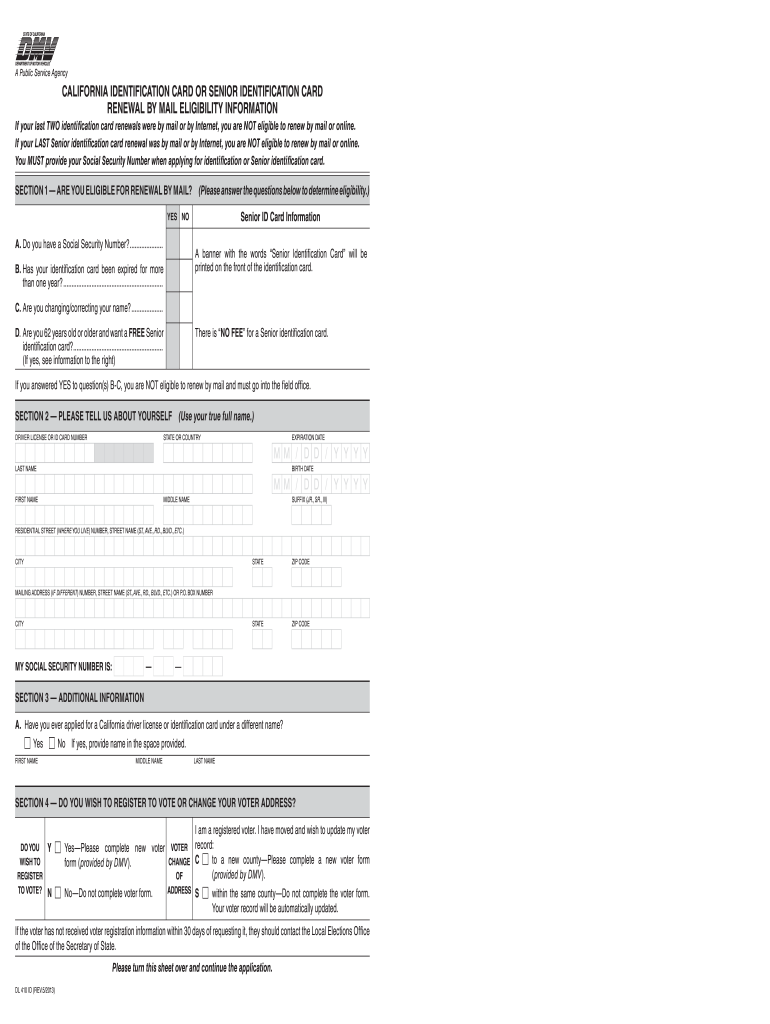 Dl 410 ID  Form