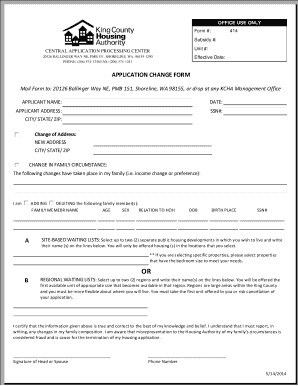 King County Housing Authority Form