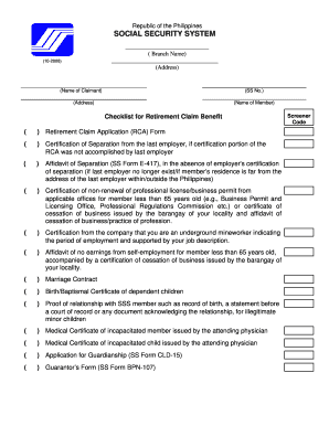 Republic of the Philippines Social Security  Form