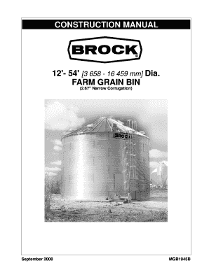 Brock Grain Bin Manual  Form
