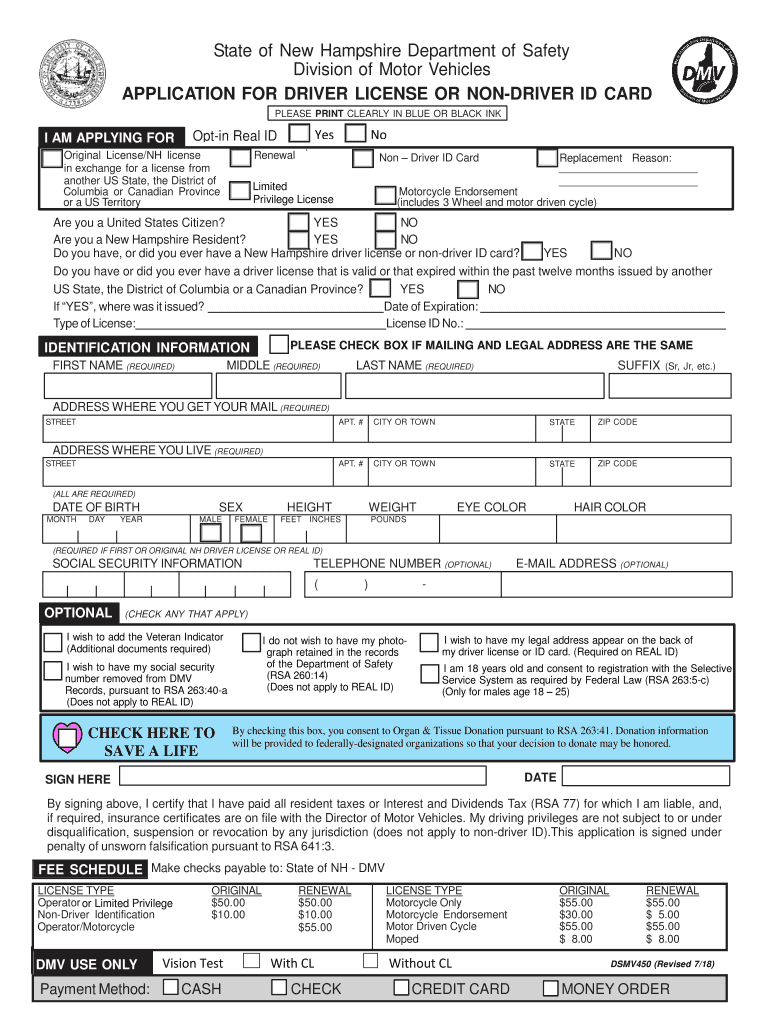 Nh Non Driver ID  Form