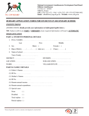 Cdf Bursary Online Application  Form