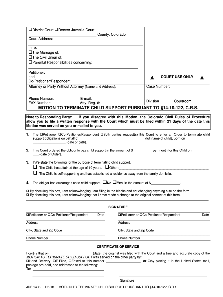  Colorado Jdf 1408 Form 2018-2024