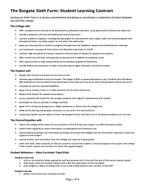 Student Learning Contract PDF  Form