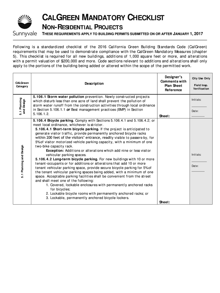  Calgreen Mandatory Non Residential 2018-2024