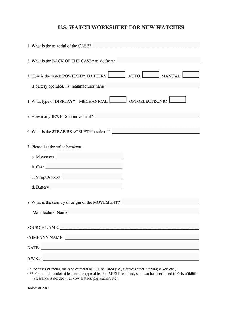 Get and Sign Fedex Watch Worksheet 2009-2022 Form