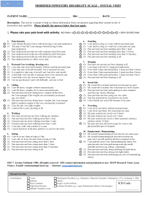 Low Back Pain Questionnaire  Form