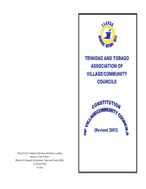 Trinidad and Tobago Village Council Constitution PDF  Form